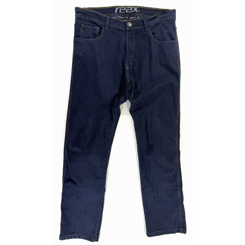 REAX Motorcycle Riding Jeans Men 34x30.5 Blue Dyneema Reinforced Denim Knee Pads